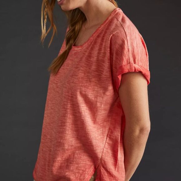 Pilcro Washed Tee in Coral from Anthropologie - Size M - Picture 2 of 5